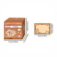 1 Box (256 Sheets Total) - Adorable Capybara Peel-Off Sticky Notes, Beige Background - Adhesive Labels For Office, School, Home, Planners, And Scrapbooks - The Perfect Gift For Animal Lovers And Stationery Enthusiasts, Featuring Fun Illustrations And Durable Paper