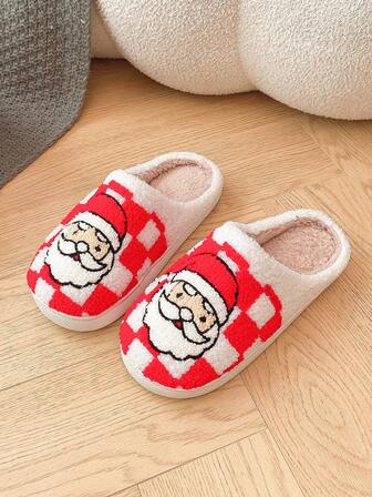 Jultomten – Nya, Pepparkaksgubbe, Julgran, Snögubbe, Ren, Jultomtemönster – Mjuka inomhustofflor, Varma, Termofodrade tofflor, Bekväma, Avslappnade Hemmatofflor för Par med Tjock Sula och Stickade Tofflor