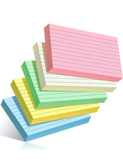 Tarjetas de índice de colores 3x5 pulgadas, fichas para aprendizaje, tarjetas 3x5 pulgadas resistentes y gruesas para uso en oficina, hogar y escuela, colores surtidos, empaquetadas individualmente por color, 50 tarjetas por paquete