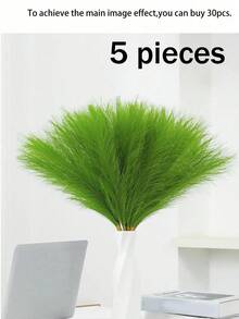 20株人造藤条草波西米亚风装饰仿真蒲苇草，高挑蓬松的假花，可用于花瓶填充，乡村风家居厨房波西米亚风装饰，房间装饰，婚礼派对装饰（绿色），情人节，毕业典礼，秋季装饰，人造植物