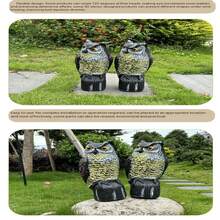 1 قطعة، نافرة البوم ذات الرأس الدوار، طارد الطيور البلاستيكي، تصميم مكافحة الآفات الخارجية لحماية الحديقة، ديكورات خارجية، لطرد السناجب والفئران! مثالية لحديقتك أو شرفتك أو شرفتك