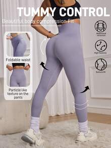 Colanți de yoga pentru femei, cu nervuri, groși, cu control al abdomenului, pentru sală, linii subțiri, pentru ridicarea feselor, antrenament, compresie