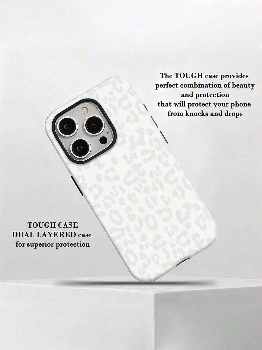 White Leopard Print Design Elemt-Design Phone Case, Suitable For Models 16, 15, 14 Pro Max, 13, 12, 11, XR, XS Plus Phone Cases, Made Of TPU Silicone Material, Providing Shock And Drop Protection, With Drop Protection Function, And Has A Very Good Hand Feel.It Is The Most Suitable Gift For Family, Frids, And Loved Ones..Holiday Phone Accessories.Pink Christmas 17 Pro Max Case Family Cover 17 Pro Max An Excellent Gift For Friends Girlfriend Or Boyfriend Fundas Cheap Gifts For Women Y2k Phone Case Anime Mobile Phone Case Phone Cases Cute Phone Cases Bear Phone Case New Year Mobile Phone Case - White CZ Hollow Out 222 - View 1
