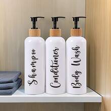 3 Stücke nachfüllbare Lotionsflasche für Dusche Bad Shampoo Seife Conditioner, 500ml Shampoo Spender Set, Badezimmer Accessoires, Weihnachts-/Neujahrgeschenke