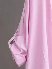 Áo sơ mi mỏng nhẹ, màu trơn, áo khoác cardigan chống nắng đa năng dành cho nữ, mùa xuân/hè. - Màu tím hoa cà - Xem 3