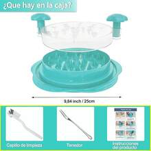 Desmenuzador de Pollo - Desmenuzador de Pollo de 25CM, Tapa Visual, Mango Ergonómico, Antideslizante y Apto para Lavavajillas, Usado para Cortar Verduras y Carne, Desmenuzador de Pollo para Queso Duro (Negro) - Cian - Ver 12