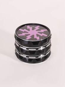 1 Metal Grinder - Four Layer Manual Crusher, Designed With Red And Purple Snowflakes, Made Of Zinc Alloy Material - Portable Smoking Tool Gift, Fashionable Smoking Tool, Metal Food Grinder.