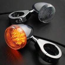 Abrazadera de horquilla de 41 mm de color mbar transparente chapado en cromo, compatible con - Frente + Cromo-Transparente-Ámbar - Ver 7