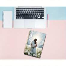 耶稣拥抱女性螺旋笔记本 - 鼓舞人心的基督教艺术封面，50 页优质纸张，13.97x21.08 厘米个人日记本，是送给基督徒的完美圣诞礼物，适合宗教日记、精神写作、Sere Ne 封面设计、鼓舞人心的艺术品、艺术封面设计 - A - 查看 7