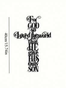 1pc Sturdy Metal Cross Art Decor | Inspirational Quote Design | Multipurpose Decoration For Home, Office, Patio, Cafe, Hallway | Ideal For Halloween And Christmas | Metal Craftsmanship, Suitable For Vacation Home Decor | Motivational Decoration, Perfect Room Accent - Black B - View 10