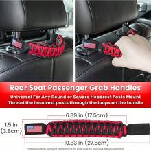 Asas de agarre con barra enrollable+ asa de agarre para YJ TJ JK JKU JL JLU Sport Sahara Freedom Rubicon Unlimited X Gladiator JT 1955 - 2022 UTV ATV Premium Paracord Bandera de Estados - Rojo - - Ver 6