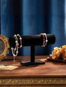 1 Pieza Soporte de exhibición de pulseras de terciopelo, Soporte de exhibición de relojes, Estante de almacenamiento de joyas para collares, pulseras y colgantes, Organizador de escritorio de moda, Regalo ideal para el Día de San Valentín