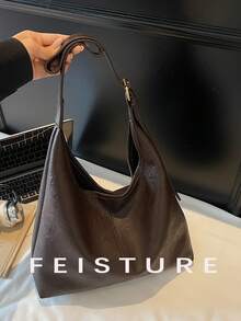 1pc FEISTURE 女士秋冬新款腋下包，时尚大容量单肩包，磁扣，适合日常外出、约会、通勤 - 咖啡 - 查看 7