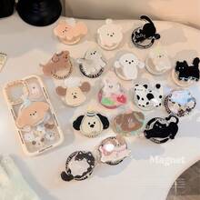 Original Korean Style Funny Animal Zoo Magnetic Holder, Classic Personalized Desktop Airbag Suitable For Phone/Tablet Telescopic Stand, Pop-Up Socket Phone Grip, Phone Accessories, Phone Decoration, Phone Essentials, Phone Pull-Out Stand, Phone Grip, Small Gift For Lover, Relatives, Friends Compatible With IPhone, Android Phone, Gift For Birthday, Family, Friends Push-Pull Phone Grip Phone Holder - Multicolor - View 7