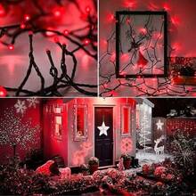 1 Pack 20/100/200 Solar Powered LED String Lights, Auto On/Off - IP54 High Quality Outdoor/Indoor Christmas Lights, 8 Lighting Modes (Flashing/Steady/Flowing/Party), Solar Panel Charging, Red & Green Fairy Lights, Suitable For Christmas Tree, Garden, Patio, Party Decor - Energy Efficient Solar String Lights, Solar Christmas Lights, Garden Lighting, Decorative Lighting, Holiday Decor, Holiday Lighting, Waterproof Lights, Home Decor, Garden (Warm, Colorful, White, Red, Green)