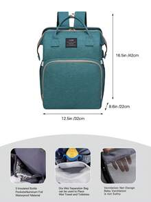 1Pcs Multi-Pocket Expandable Crib Backpack Insulated Bottle Compartment Large-Capacity Mother Bag Diaper Storage Backpack Baby Shower Gift. - 綠色 - 查看 5