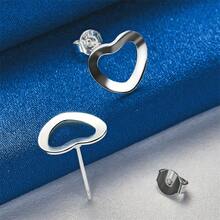 1 para wykwintnych kolczyków w kształcie serca ze srebra próby 925 dla kobiet, modna zawieszka, prezent na wesele, biżuteria, dodatki