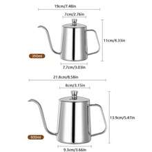 1 Stück 350ml/600ml Edelstahl Kaffeekanne mit Deckel, Tropf-Kaffeemaschine, Kaffee-Zubehör, Lernmittel (Schwarz/Silber)