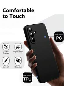 1 件黑色防震手机壳，适用于三星系列，三星手机黑色防震手机壳。手机壳、手机保护套、手机壳、手机套、防震手机壳、黑色手机壳、简约手机壳、纯色手机壳、黑色手机壳、TPU 防震手机壳（军用级防震） - 黑色 - 查看 4