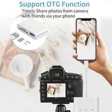 huaxunyuan 3-In-1 USB-C Card Reader With Cable 1-Pack USB 2.0 Memory Card Adapter For SD/TF/MMC Compatible With IPhone IPad Android Phones (Black/White)