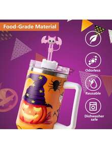 6 Stück rosa schwarze Trinkhalm-Abdeckkappen kompatibel mit Becher-Zubehör für 40 30oz Becher, 10mm wiederverwendbare süße Trinkhalm-Topper-Accessoires, tragbare Schutzstöpsel Dekorationen Geschenke für Party süße Cartoon Strohhalm Staubabdeckung, rosa lila himmelblau