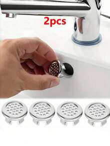 2/4/6/20件陶瓷水槽面盆台面容器水槽艺术盆溢流排水塞配件，白色装饰家居浴室装饰秋季装饰浴室配件