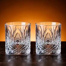 330ml/290ml Kristallgläser - Mehrzweck-Barbecher für Whiskey, Cocktails, Brandy und Rum | spülmaschinenfest, gemustertes Design | geeignet für den Heim- und Gewerbeeinsatz