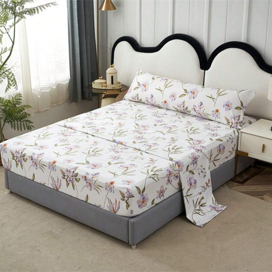 STARLEY-Juego de Sábanas 3 Piezas Primavera , 100% Poliéster Incluye Sabana Bajera/ Sabana Encimera/ Funda de Almohada ,C​AMA 90 ALMOHADA 45X110CM X1 ,C​AMA 105 ALMOHADA 45X115CM X1,C​AMA 135 ALMOHADA 45X145CM X1,C​AMA 150 ALMOHADA 45X165CM X1 - Multicolor - Ver 1