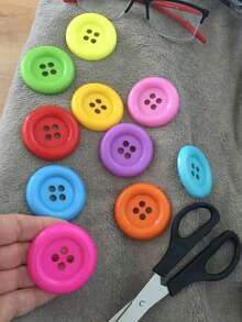 3.4cm/4.8cm/6.3cm 大型手工玩具 DIY 装饰纽扣颜色随机发货，DIY 服装装饰，黄麻丝带绳 DIY 婚礼黄麻绳工艺品礼物派对装饰