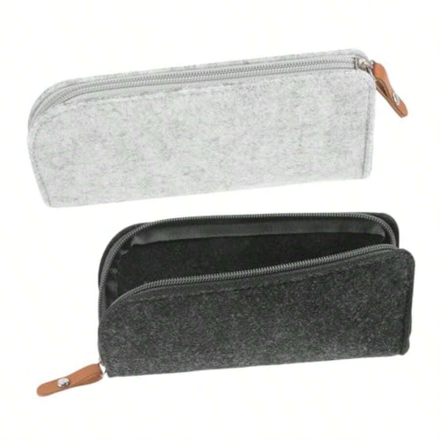 HOODANCOS 2 Piezas Estuche De Lápices Para Adolescentes Pequeña Bolsa De Maquillaje Bolsa De Pluma Portátil Estuche De Cosméticos De Viaje Agitarse Cartuchera Cajas Accesorios Pro Sintió - como en la foto - Ver 1