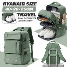 男士多功能背包，带多个口袋和多个隔层 - 耐用、时尚的笔记本电脑和旅行包，带鞋柜，飞机认可的旅行背包，非常适合上学、工作和通勤，有 5 种颜色可选，日常通勤包可转换背包拉链封口 - 彩色 - 查看 13