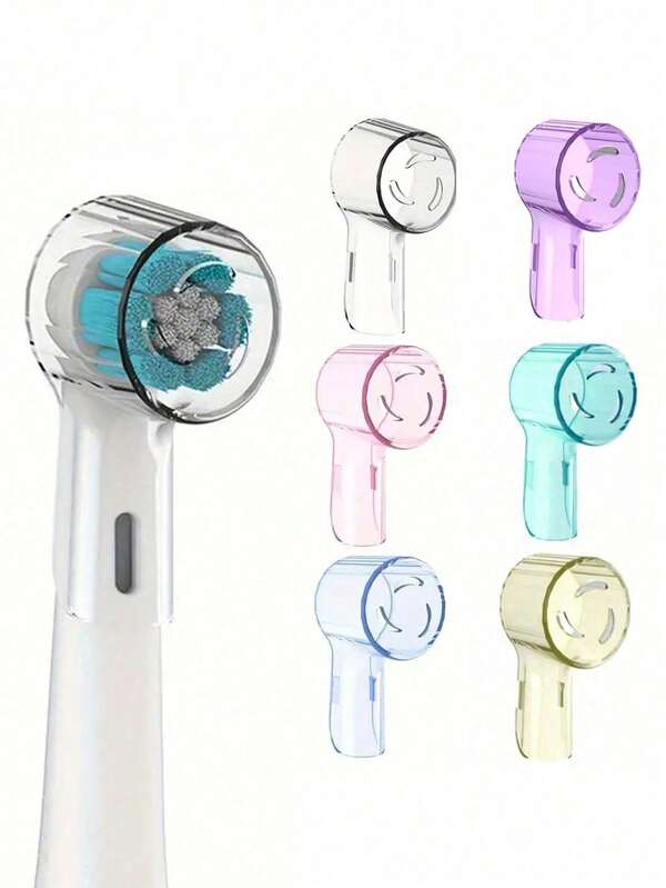1 a 6 peças de capas para cabeça de escova de dentes - para cabeças de escova de dentes elétricas, capas portáteis para cabeças de escova de dentes, protetor compatível com cabeças de escova IO, fáceis de substituir, à prova de poeira, com orifícios de ventilação e portáteis para viagens em casa e ao ar livre - um acessório de viagem indispensável