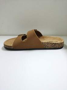 Dép đế mềm thời trang thoải mái, dép xỏ ngón, dép đi biển mùa hè cho cặp đôi - Da lộn màu nâu nhạt - Xem 8