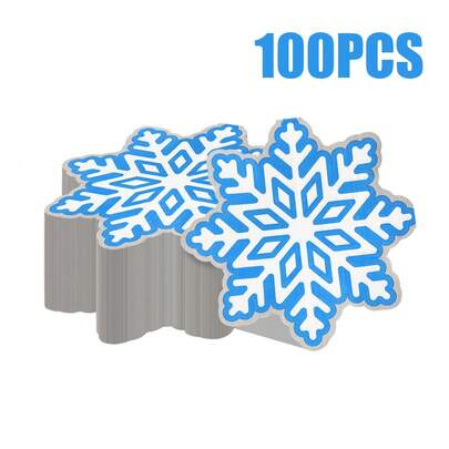 100/60/20 件 13 * 13 英寸一次性雪花图案餐巾，展开后呈现四个八角形雪花图案，适合节日聚会、圣诞派对、新年和冬季主题婚礼、西餐厅、咖啡厅等日常用餐