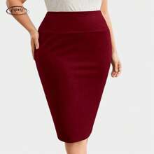 Women Skirts - Màu Đỏ Sâu - Xem 2