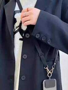 1 件可调节尼龙手机挂绳，适用于智能手机、身份证、钥匙、交通卡、学生证、斜挎包，附带额外垫片 - 彩色 - 查看 3