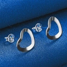 1 para wykwintnych kolczyków w kształcie serca ze srebra próby 925 dla kobiet, modna zawieszka, prezent na wesele, biżuteria, dodatki