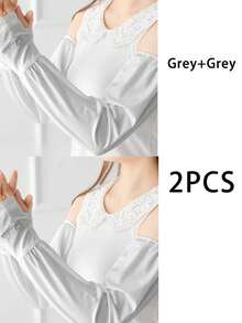 Manga de sol para mujer, protección UV al aire libre, transpirable, holgada, ancha y fresca de seda helada para protección al conducir, andar en bicicleta en el verano