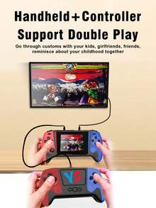 1pc New Large-Screen Game Console With 500 Classic Retro Games Nostalgic Red And White Machine Can Be Played By Two People And Can Be Connected To The TV For Screen Projection. Portable Travel FC Portable Handheld 3.5-Inch Screen Rechargeable Birthday Holiday Gift For Young Men And Women