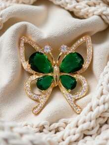 1 chiếc trâm cài áo bướm xanh ngọc lục bảo, huy hiệu cài áo đa năng làm quà tặng Halloween Giáng sinh - Màu xanh lá cây đậm - Xem 7
