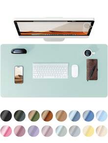 Leather Desk Pad, Office Desk Mat, Large Mouse Pad, Writing Board, Office Desk Blotter, Black, White, Purple, Pink, Gray, Green, Blue Non-Slip PU Leather Imprint, Laptop Pad, Waterproof Writing Mat For Office And Home Gaming Mouse Pad Desk Accessories Office Supplies Office Desk Accessories Mousepad Mouse Pad For Desk - Multicolor - View 43