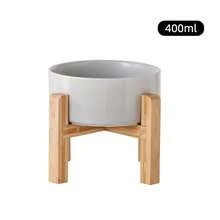 陶瓷增高狗碗带支架，适合小型犬、猫和幼犬，可盛放食物和水。