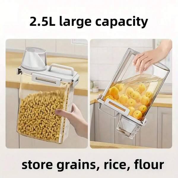 Leak-Proof Airtight Storage Container - Insect-Proof, Portable Square Tank For Rice, Grains, Nuts & Flour | Essential Kitchen Organizer