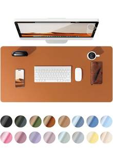 Leather Desk Pad, Office Desk Mat, Large Mouse Pad, Writing Board, Office Desk Blotter, Black, White, Purple, Pink, Gray, Green, Blue Non-Slip PU Leather Imprint, Laptop Pad, Waterproof Writing Mat For Office And Home Gaming Mouse Pad Desk Accessories Office Supplies Office Desk Accessories Mousepad Mouse Pad For Desk - Multicolor - View 26