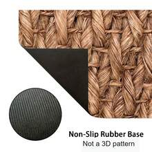 1 buc. Model floral 2D, covoraș de podea cu design plat din frânghie de in fals, pernă de protecție pentru podea de bucătărie, covoraș confortabil pentru picioare, covor pentru sufragerie, dormitor, baie, spălătorie, birou, decor pentru casă și interior