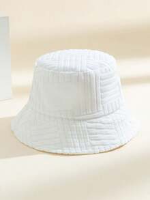 Solid Bucket Hat - White - View 6