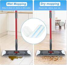 Mop Replacement Pads Compatible With O-Cedar H2prO Flat Mop System, 3 Pack Microfiber Mop Heads Replacements For Ocedar Flat Mop, Washable And Reusable Mop Pad Refills,  On Hard Floors