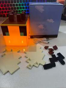 Minecraft A Set Of Commemorative Edition MY WORLD Pet DIY Honey Night Lights - Animal-Style Decorations, USB Rechargeable LED Lights, Perfect For Bedroom Decoration And Relaxation, Ideal Christmas And Birthday Gifts For Sleep/Computer Rooms, Suitable For Teenagers And Adults, Themed Parties (Wings Need To Be Installed By Yourself)