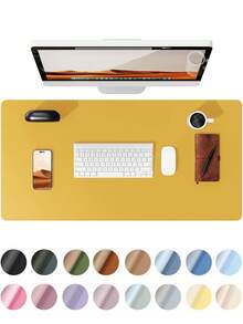 Leather Desk Pad, Office Desk Mat, Large Mouse Pad, Writing Board, Office Desk Blotter, Black, White, Purple, Pink, Gray, Green, Blue Non-Slip PU Leather Imprint, Laptop Pad, Waterproof Writing Mat For Office And Home Gaming Mouse Pad Desk Accessories Office Supplies Office Desk Accessories Mousepad Mouse Pad For Desk