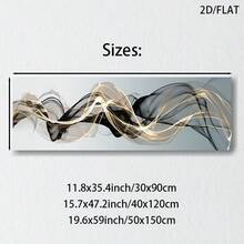1pc Modern Nordic Luxurious Abstract Golden Ribbon Canvas Art Wall Decor For Living Room And Bedroom, Frameless - Grey - View 4